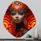 Futuristic Glam Portrait Of Gorgeous Woman - Asymmetric Metal Wall Art