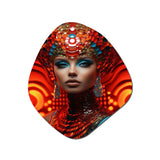 Futuristic Glam Portrait Of Gorgeous Woman - Asymmetric Metal Wall Art