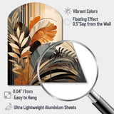 Funky Foliage In Terracotta Tones - Asymmetric Metal Wall Art