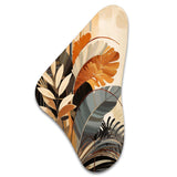 Funky Foliage In Terracotta Tones - Asymmetric Metal Wall Art