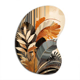 Funky Foliage In Terracotta Tones - Asymmetric Metal Wall Art