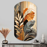 Funky Foliage In Terracotta Tones - Asymmetric Metal Wall Art