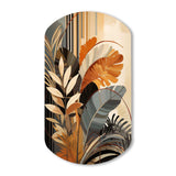 Funky Foliage In Terracotta Tones - Asymmetric Metal Wall Art