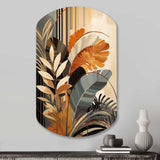 Funky Foliage In Terracotta Tones - Asymmetric Metal Wall Art