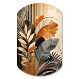 Funky Foliage In Terracotta Tones - Asymmetric Metal Wall Art