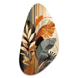 Funky Foliage In Terracotta Tones - Asymmetric Metal Wall Art