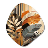 Funky Foliage In Terracotta Tones - Asymmetric Metal Wall Art