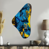 Bliss Of Happiness In Yellow And Blue I - Asymmetric Metal Wall Art