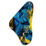 Bliss Of Happiness In Yellow And Blue I - Asymmetric Metal Wall Art