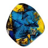 Bliss Of Happiness In Yellow And Blue I - Asymmetric Metal Wall Art