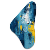 Bliss Of Happiness In Yellow And Blue II - Asymmetric Metal Wall Art