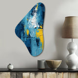 Bliss Of Happiness In Yellow And Blue II - Asymmetric Metal Wall Art