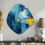 Bliss Of Happiness In Yellow And Blue II - Asymmetric Metal Wall Art