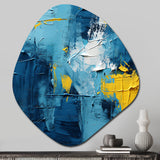 Bliss Of Happiness In Yellow And Blue II - Asymmetric Metal Wall Art