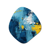 Bliss Of Happiness In Yellow And Blue II - Asymmetric Metal Wall Art