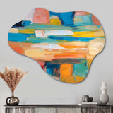 Vibrant Cubist Colourfields - Asymmetric Metal Wall Art