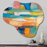 Vibrant Cubist Colourfields - Asymmetric Metal Wall Art