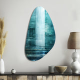 Door To The Other Side Turquoise Riverside - Asymmetric Metal Wall Art