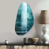 Door To The Other Side Turquoise Riverside - Asymmetric Metal Wall Art