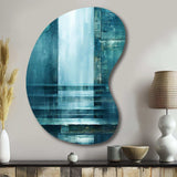 Door To The Other Side Turquoise Riverside I - Asymmetric Metal Wall Art