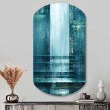 Door To The Other Side Turquoise Riverside I - Asymmetric Metal Wall Art