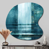 Door To The Other Side Turquoise Riverside I - Asymmetric Metal Wall Art