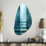 Door To The Other Side Turquoise Riverside I - Asymmetric Metal Wall Art