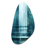 Door To The Other Side Turquoise Riverside I - Asymmetric Metal Wall Art