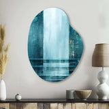 Door To The Other Side Turquoise Riverside I - Asymmetric Metal Wall Art