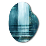 Door To The Other Side Turquoise Riverside I - Asymmetric Metal Wall Art