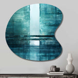 Door To The Other Side Turquoise Riverside II - Asymmetric Metal Wall Art