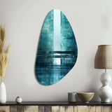 Door To The Other Side Turquoise Riverside II - Asymmetric Metal Wall Art