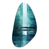 Door To The Other Side Turquoise Riverside II - Asymmetric Metal Wall Art