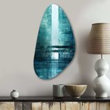 Door To The Other Side Turquoise Riverside II - Asymmetric Metal Wall Art