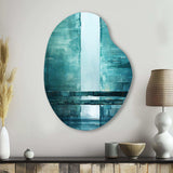 Door To The Other Side Turquoise Riverside II - Asymmetric Metal Wall Art