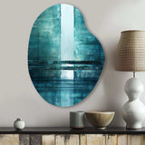 Door To The Other Side Turquoise Riverside II - Asymmetric Metal Wall Art