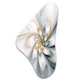 Fractal Flower Tender White Sensitivity I - Asymmetric Metal Wall Art