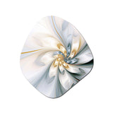 Fractal Flower Tender White Sensitivity I - Asymmetric Metal Wall Art