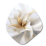 Fractal Flower Tender White Sensitivity II - Asymmetric Metal Wall Art