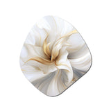 Fractal Flower Tender White Sensitivity II - Asymmetric Metal Wall Art