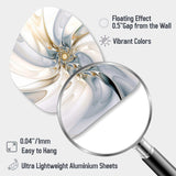 Fractal Flower Tender White Sensitivity IV - Asymmetric Metal Wall Art