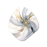 Fractal Flower Tender White Sensitivity IV - Asymmetric Metal Wall Art