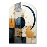 Organic Simplicity Minimal Geometry Navy Blue II - Asymmetric Metal Wall Art