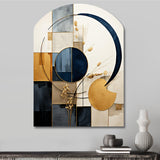 Organic Simplicity Minimal Geometry Navy Blue II - Asymmetric Metal Wall Art