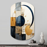 Organic Simplicity Minimal Geometry Navy Blue II - Asymmetric Metal Wall Art