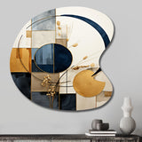 Organic Simplicity Minimal Geometry Navy Blue II - Asymmetric Metal Wall Art