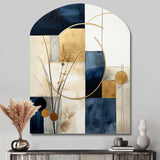 Organic Simplicity Minimal Geometry Navy Blue III - Asymmetric Metal Wall Art