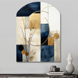 Organic Simplicity Minimal Geometry Navy Blue III - Asymmetric Metal Wall Art