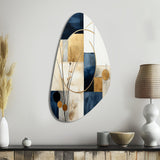 Organic Simplicity Minimal Geometry Navy Blue III - Asymmetric Metal Wall Art