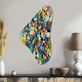 Autumn Jazz In The Afternoon Geometric Fusion - Asymmetric Metal Wall Art